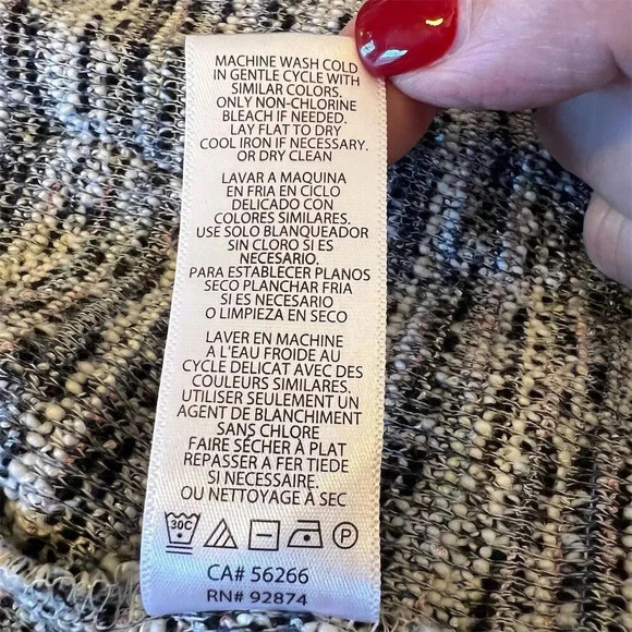 Splendid Women's Multicolor Tweed Dolman Sleeve Cardigan Sweater L - Picture 11 of 11